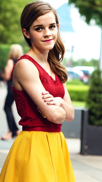 Emma Watson dressed in Disney clothes a sexy smile.