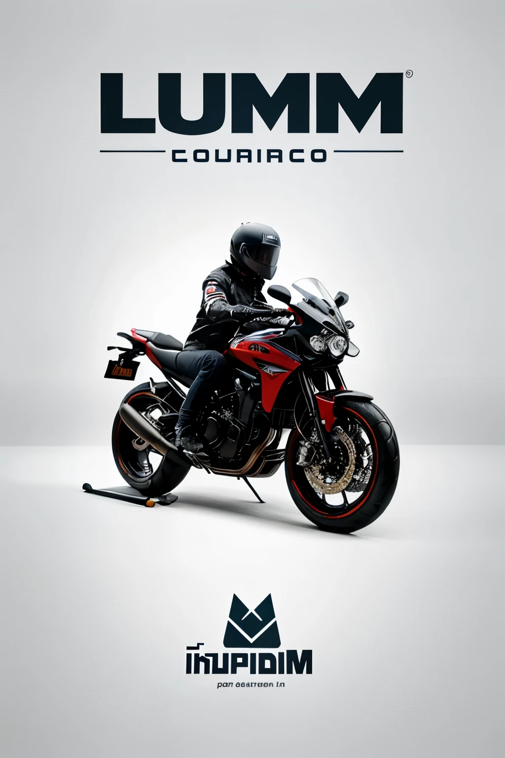 Logo con la palabra indum inspirado en lluvia y motocicletas