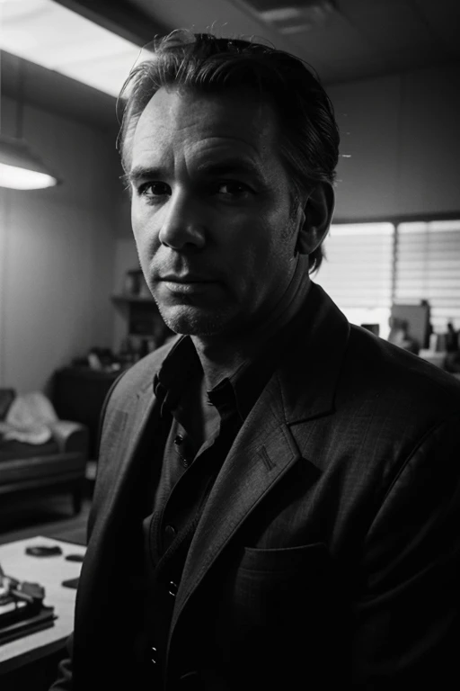 As Kevin Costner actor would look in the 50s.hyper realistic. 50's setting,  (cinematic shot:1.3) vintage photo