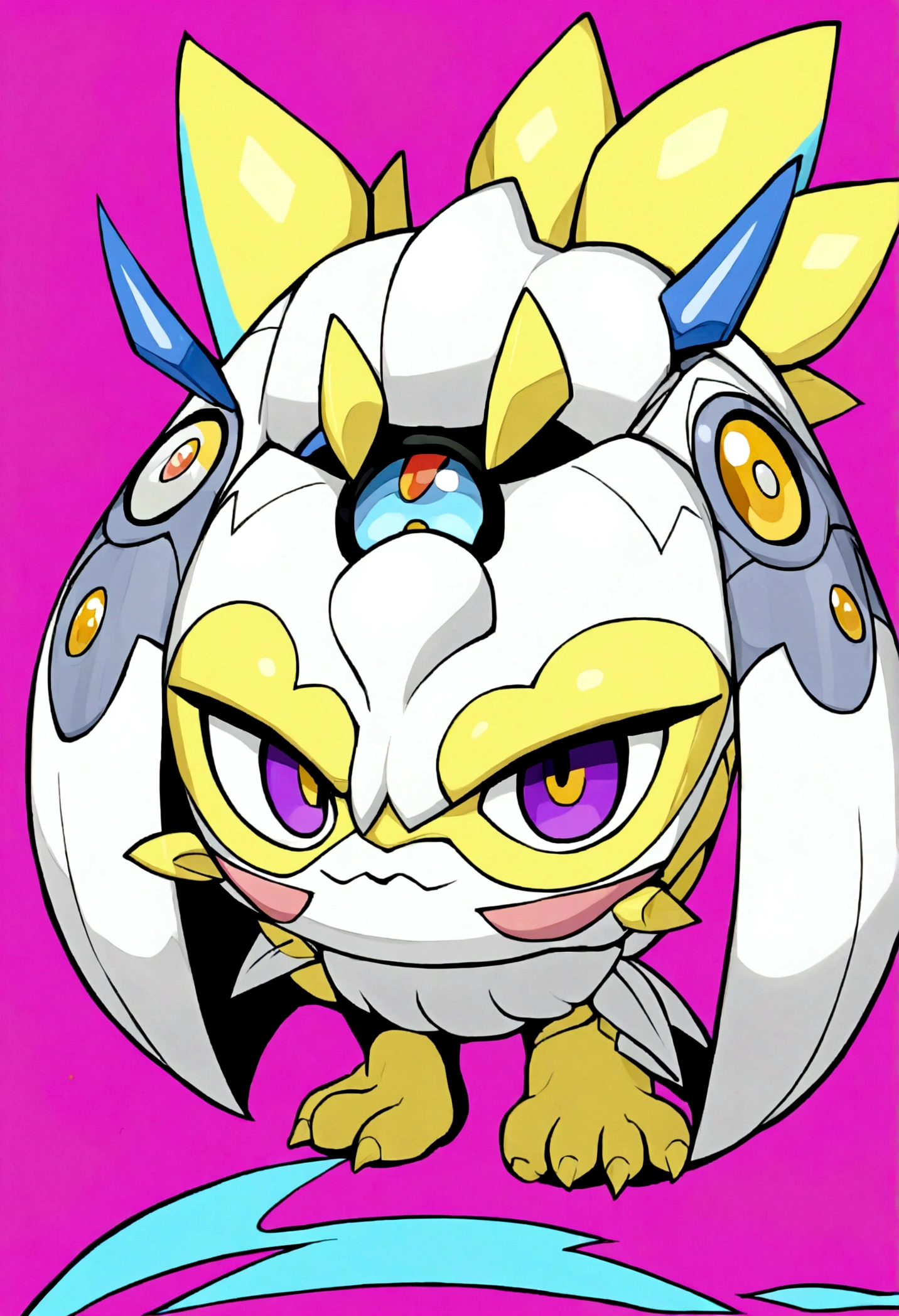 create a mascot inspired by the Pokémon togedemaru with electrified lightning, original e estilo anime