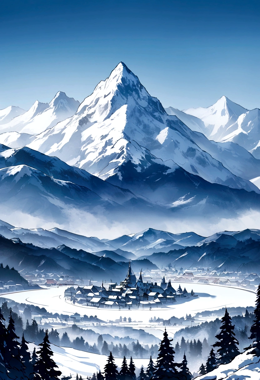 The mountains to the north and west form a natural backdrop to Omelas, creating a half-circle around the city. These mountains, with their snow-capped peaks, add to the city's picturesque beauty and offer a sense of protection and enclosure.