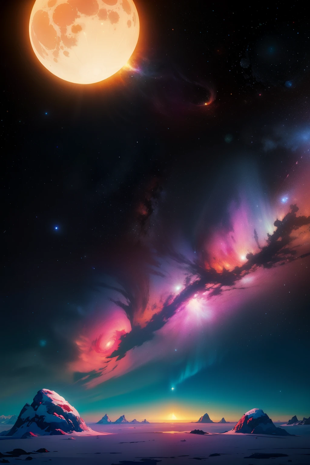 ((melhor qualidade)), ((Obra de arte)), (detalhado), 1 garota, shoulder to shoulder sweater, Create an image that transports viewers into a cosmic odyssey through the wonders of outer space. Imagine a futuristic spacecraft drifting gracefully amidst a mesmerizing backdrop of celestial marvels.
Elements:
Spaceship:
Design: Sleek and elegant, featuring smooth lines and glowing propulsion systems that hint at advanced technology.
Details: Reflective surfaces catching the light of distant stars, enhancing its futuristic aesthetic.
Planetary Landscapes:
Planet A: A verdant world with rolling hills, vibrant forests, and serene lakes reflecting the colors of a distant nebula.
Planet B: A desert planet adorned with towering rock formations and vast sand dunes under a sky painted with swirling auroras.
Planet C: An icy moon with crystalline glaciers and icy geysers, illuminated by the gentle glow of a nearby gas giant.
Celestial Environment:
A panoramic view of a star-filled cosmos, featuring distant galaxies, colorful nebulae, and the soft glow of a supernova in the far horizon.
Style:
The image should be rendered in a semi-realistic style, emphasizing vivid colors, intricate textures, and a sense of vastness that evokes the awe-inspiring nature of space exploration.
