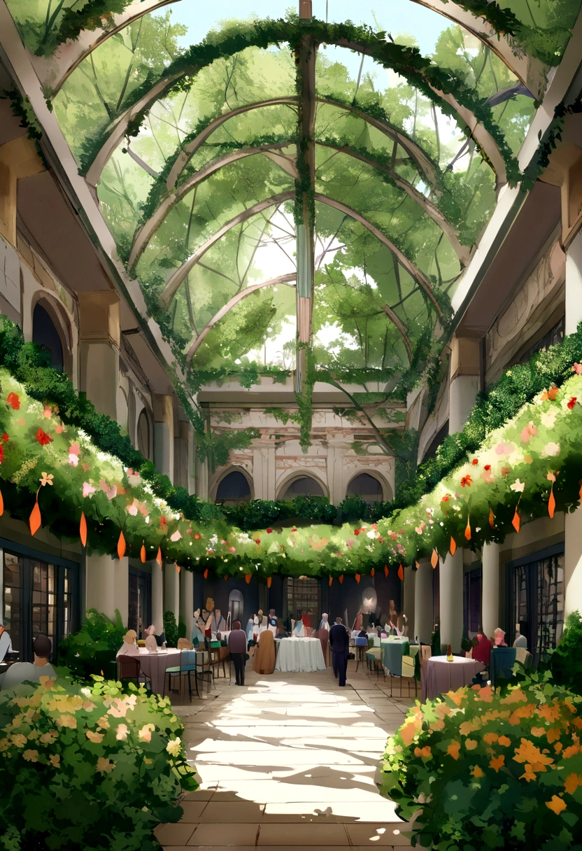 Public gathering spaces in Omelas, such as parks and avenues, are adorned with greenery and serve as venues for social interactions and communal celebrations. These spaces are integral to the city's social fabric, providing a backdrop for both everyday life and special events.
