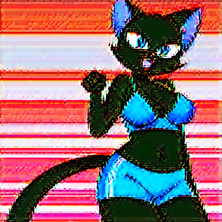Felix the cat from 1930s cartoons and wearing yellow swimming shorts and standing in a dynamic pose in the furry animation style in old school style cartoons aesthetic 