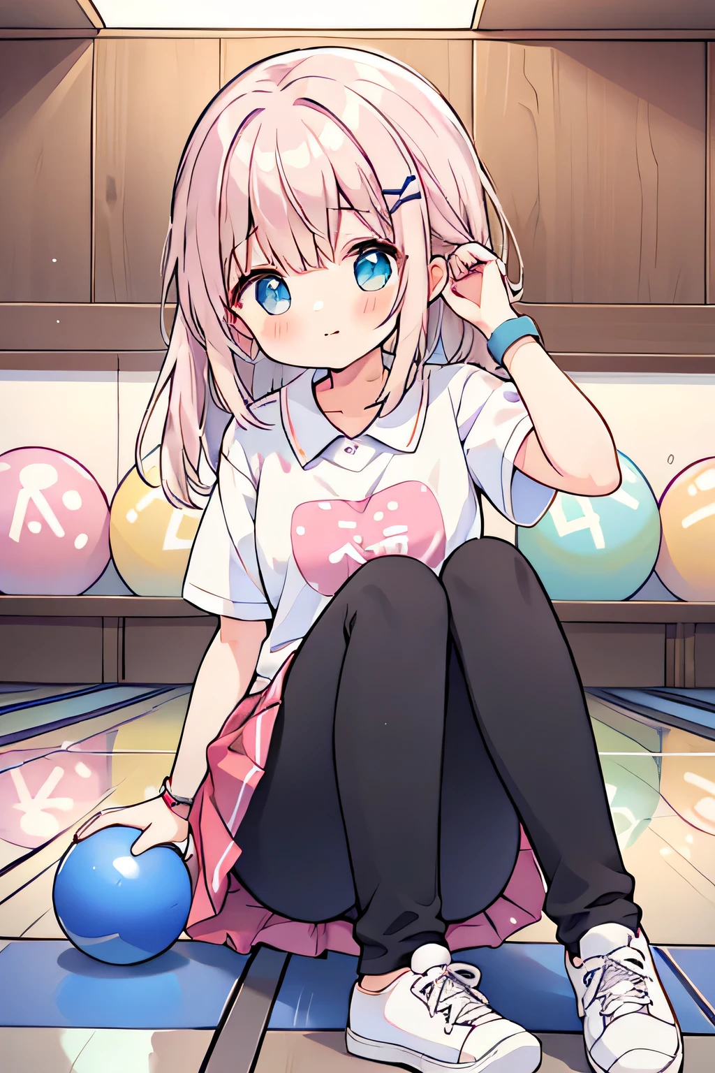 highest quality、High resolution、Detailed Background、Anatomically correct、(Detailed facial expressions)、(Detailed eyes:1.2)、Teenage beauty、(Highly detailed face:1.4)、(Highly detailed face:1.4)、cute hair color、cute hairstyle、bowling alley、Cute gestures、
bowling alleyに行くのが楽しみ、Playing with friends、
You've gotten better at throwing strikes、Let's all rejoice together、
The sound of pins falling echoes、Good at rolling the ball、
It's my turn next、I'll try throwing it with all my might、
one two three、A lot of pins fell、Everyone smiles and claps、
Everyone enjoying bowling、It's heartwarming to see them playing together、
After bowling、We all had lunch together、
It's nice to have a lively conversation、
Bowling day is so exciting、
Time spent with friends becomes precious memories、
We recommend a casual T-shirt that is easy to move in.、
T-shirts with character patterns or logos can also create a feminine look.、
A polo shirt gives an elegant impression while being easy to move around in.、
We recommend a cute and colorful polo shirt.、
A knee-length flared skirt is easy to move in and gives a cute impression.、
We also recommend skirts with sporty designs.、
Tapered pants and shorts are comfortable and easy to move in.、
Sports-themed pants are stylish、
Sneakers are recommended、Colorful sneakers give a cute impression、
Wearing a wristband makes it look more sporty、
Hair accessories such as ribbons and hairpins can add a feminine touch.、cute