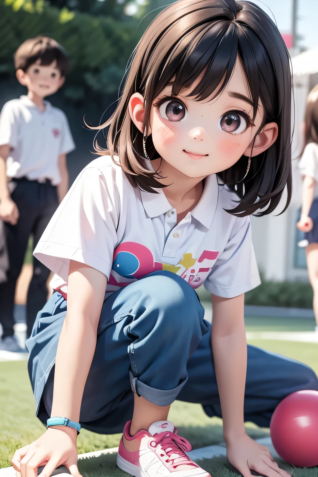 highest quality、High resolution、Detailed Background、Anatomically correct、(Detailed facial expressions)、(Detailed eyes:1.2)、 beauty、(Highly detailed face:1.4)、(Highly detailed face:1.4)、cute hair color、cute hairstyle、bowling alley、Cute gestures、

bowling alleyに行くのが楽しみ、Playing with friends、
You&#39;ve gotten better at throwing strikes、Let&#39;s all rejoice together、
The sound of pins falling echoes、Good at rolling the ball、
It&#39;s my turn next、I&#39;ll try throwing it with all my might、
one two three、A lot of pins fell、Everyone smiles and claps、
Everyone enjoying bowling、It&#39;s heartwarming to see them playing together、
After bowling、We all had lunch together、
It&#39;s nice to have a lively conversation、
Bowling day is so exciting、
Time spent with friends becomes precious memories、

We recommend a casual T-shirt that is easy to move in.、
T-shirts with character patterns or logos can also create a feminine look.、
A polo shirt gives an elegant impression while being easy to move around in.、
We recommend a cute and colorful polo shirt.、
A knee-length flared skirt is easy to move in and gives a cute impression.、
We also recommend skirts with sporty designs.、
Tapered pants and shorts are comfortable and easy to move in.、
Sports-themed pants are stylish、
Sneakers are recommended、Colorful sneakers give a cute impression、
Wearing a wristband makes it look more sporty、
Hair accessories such as ribbons and hairpins can add a feminine touch.、cute