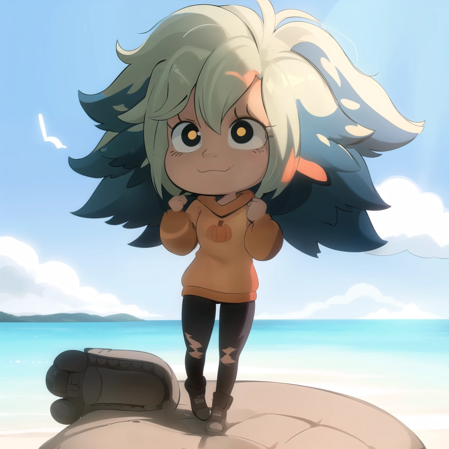 VeeNoceda, 1girl, :3, chibi, full body,