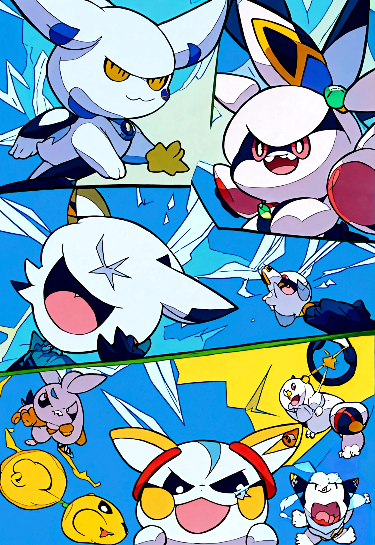 create a mascot inspired by the Pokémon togedemaru with electrified lightning, Anime Pokémon