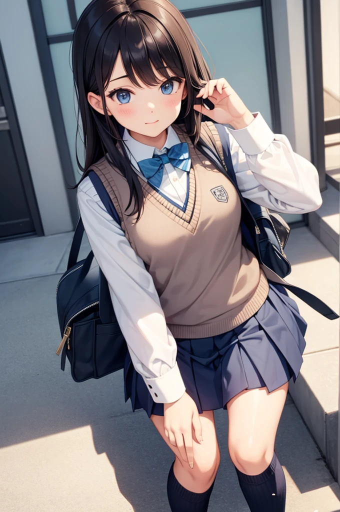 (school uniform, sweater vest)