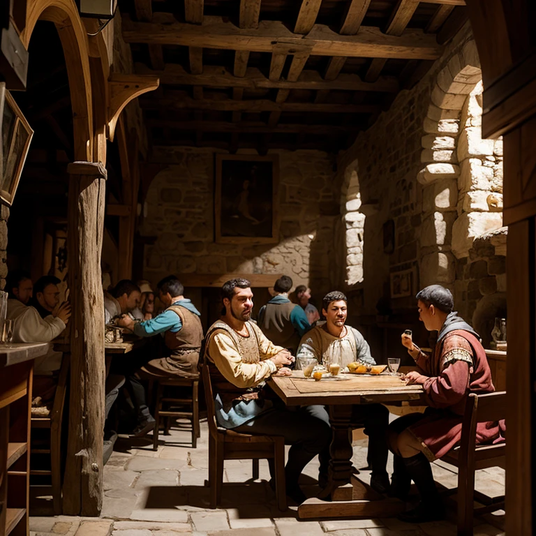 interior of a medieval tavern