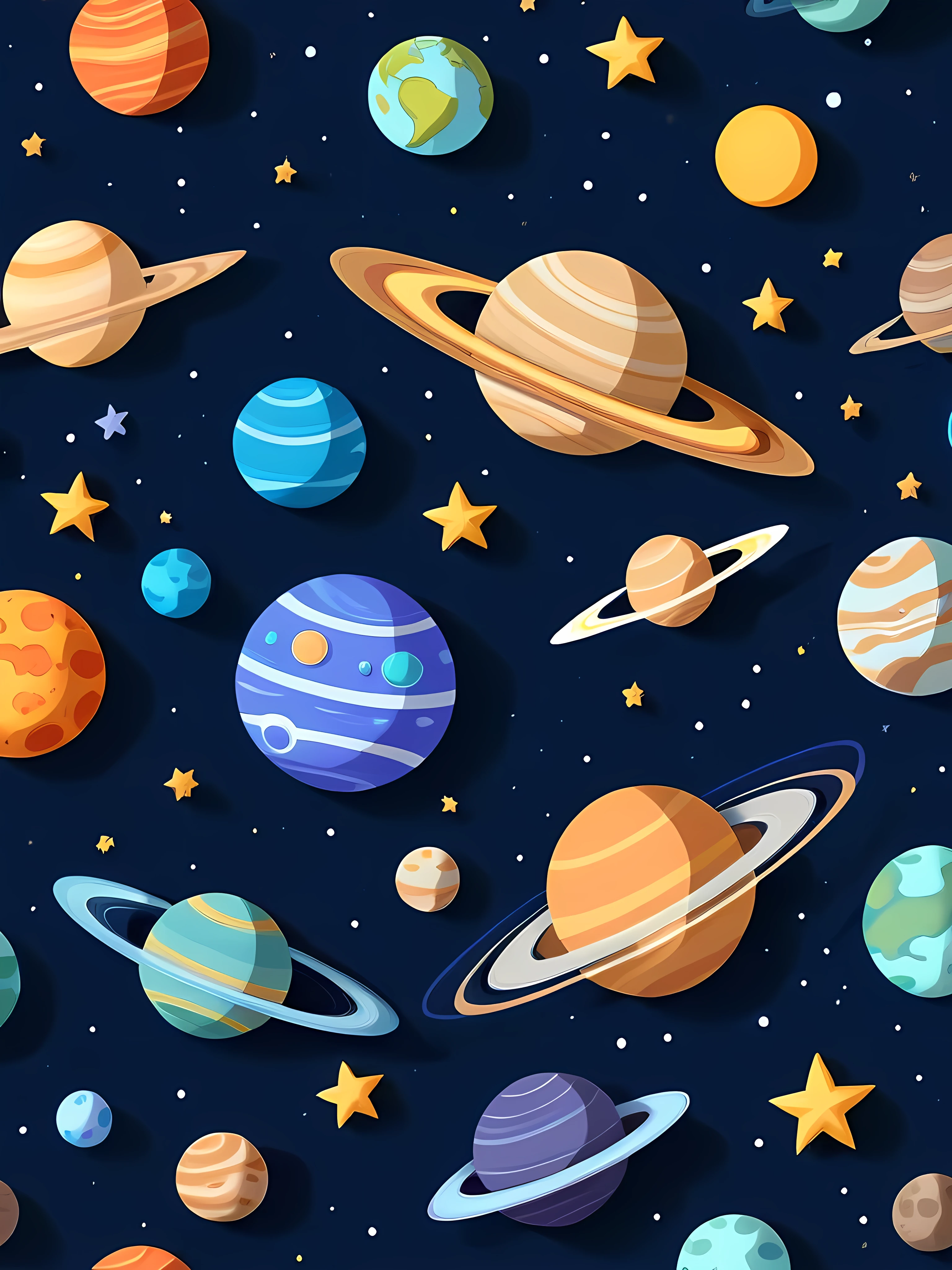 sleeping planets in baby blue color background color cosmic space, sleepy planets, cartoon space themed wallpaper with planets and stars, dressed in stars and planets, floating planets and moons, planets and galaxies, cute detailed digital art, planets in the background, amazing wallpaper, cosmic background, universe background, space backdrop