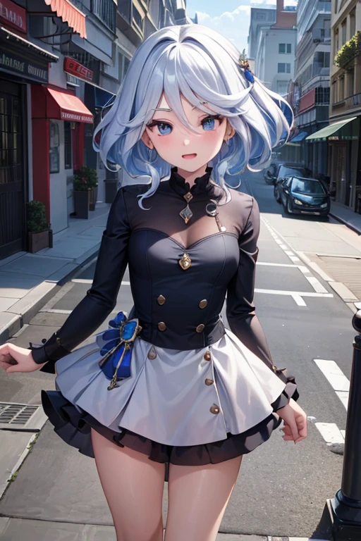 (highest quality,4K,High resolution,masterpiece:1.2),Very detailed,Beautiful details, Teenage body,Expressions of joy,Furina character, 16-year-old teenager, Embarrassed,Walking around the city, Shiny Hair,
wet