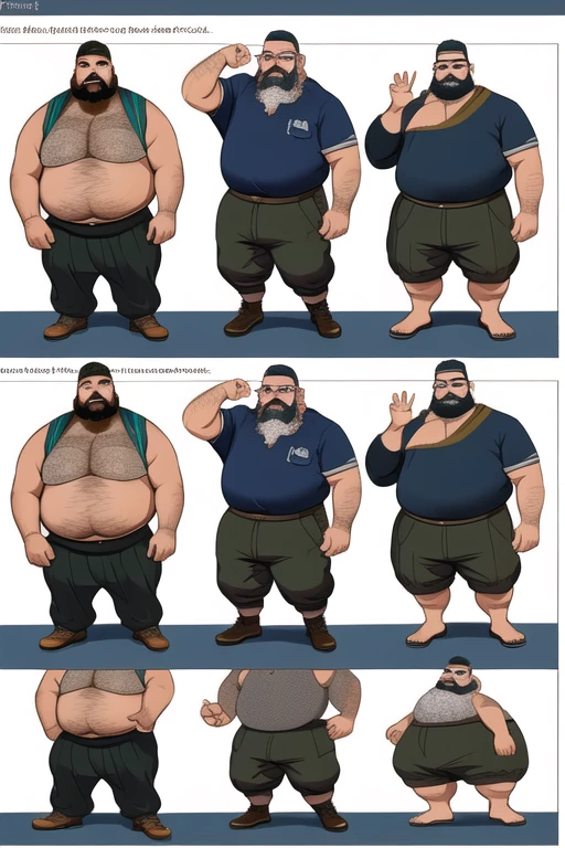 ((tmasterpiece)),(((best qualtiy))),(CharacterDesignSheet,Same role,frontage,Lateral face,on back),concept-art,concept art of character,Character sketches,reference sheet,Role table,(simplebackground,white backgrounid: 1.3), gesturing with hands towards the viewer, communicating with hands,🤗( Photography Coast view),Style Snthwve Nvinkpunk Style Snthwve Nvinkpunk Drunk Man (Only chubby, plump male image, with extremely thick thighs, a big belly, fat. he is 56 years old. He is bearded, full beard, very long beard. he wears prescription glasses. There's a man, chubby, chubby, extremely thick thighs, large belly, fat, wearing a sleeveless t-shirt, gray sweatpants, Eyeglasses, barbar grande cheia e longa, grisalho, nordic lanyard on neck rings watch bracelet full body tattoos full body photography full body image, sitting on a bench in a gym, em uma academia, heavy appearance, encorpado, He's strong, He's chubby, muscular, He's bald with a mustache, barba a fazer, negro, encorpado, parrudo, ele tem cerca de 58 anos de idade, ele tem cerca de ,58 anos, coxas grandes, malhar. Usando fones de ouvido cor vermelho com detalhes branco. Malhando de frente ao expectador, ((tmasterpiece)),(((best qualtiy))),(CharacterDesignSheet,Same role,frontage,Lateral face,on back),concept-art,concept art of character,Character sketches,reference sheet,Role table,(simplebackground,white backgrounid: 1.3), gesturing with hands towards the viewer, communicating with hands,
