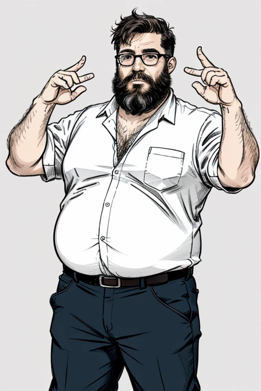 ((tmasterpiece)),(((best qualtiy))),(CharacterDesignSheet,Same role,frontage,Lateral face,on back),concept-art,concept art of character,Character sketches,reference sheet,Role table,(simplebackground,white backgrounid: 1.3), gesturing with hands towards the viewer, communicating with hands,🤗( Photography Coast view),Style Snthwve Nvinkpunk Style Snthwve Nvinkpunk Drunk Man (Only chubby, plump male image, with extremely thick thighs, a big belly, fat. he is 56 years old. He is bearded, full beard, very long beard. he wears prescription glasses. There's a man, chubby, chubby, extremely thick thighs, large belly, fat, wearing a sleeveless t-shirt, gray sweatpants, Eyeglasses, barbar grande cheia e longa, grisalho, nordic lanyard on neck rings watch bracelet full body tattoos full body photography full body image, sitting on a bench in a gym, em uma academia, heavy appearance, encorpado, He's strong, He's chubby, muscular, He's bald with a mustache, barba a fazer, negro, encorpado, parrudo, ele tem cerca de 58 anos de idade, ele tem cerca de ,58 anos, coxas grandes, malhar. Usando fones de ouvido cor vermelho com detalhes branco. Malhando de frente ao expectador, ((tmasterpiece)),(((best qualtiy))),(CharacterDesignSheet,Same role,frontage,Lateral face,on back),concept-art,concept art of character,Character sketches,reference sheet,Role table,(simplebackground,white backgrounid: 1.3), gesturing with hands towards the viewer, communicating with hands,