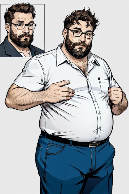 ((tmasterpiece)),(((best qualtiy))),(CharacterDesignSheet,Same role,frontage,Lateral face,on back),concept-art,concept art of character,Character sketches,reference sheet,Role table,(simplebackground,white backgrounid: 1.3), gesturing with hands towards the viewer, communicating with hands,🤗( Photography Coast view),Style Snthwve Nvinkpunk Style Snthwve Nvinkpunk Drunk Man (Only chubby, plump male image, with extremely thick thighs, a big belly, fat. he is 56 years old. He is bearded, full beard, very long beard. he wears prescription glasses. There's a man, chubby, chubby, extremely thick thighs, large belly, fat, wearing a sleeveless t-shirt, gray sweatpants, Eyeglasses, barbar grande cheia e longa, grisalho, nordic lanyard on neck rings watch bracelet full body tattoos full body photography full body image, sitting on a bench in a gym, em uma academia, heavy appearance, encorpado, He's strong, He's chubby, muscular, He's bald with a mustache, barba a fazer, negro, encorpado, parrudo, ele tem cerca de 58 anos de idade, ele tem cerca de ,58 anos, coxas grandes, malhar. Usando fones de ouvido cor vermelho com detalhes branco. Malhando de frente ao expectador, ((tmasterpiece)),(((best qualtiy))),(CharacterDesignSheet,Same role,frontage,Lateral face,on back),concept-art,concept art of character,Character sketches,reference sheet,Role table,(simplebackground,white backgrounid: 1.3), gesturing with hands towards the viewer, communicating with hands,