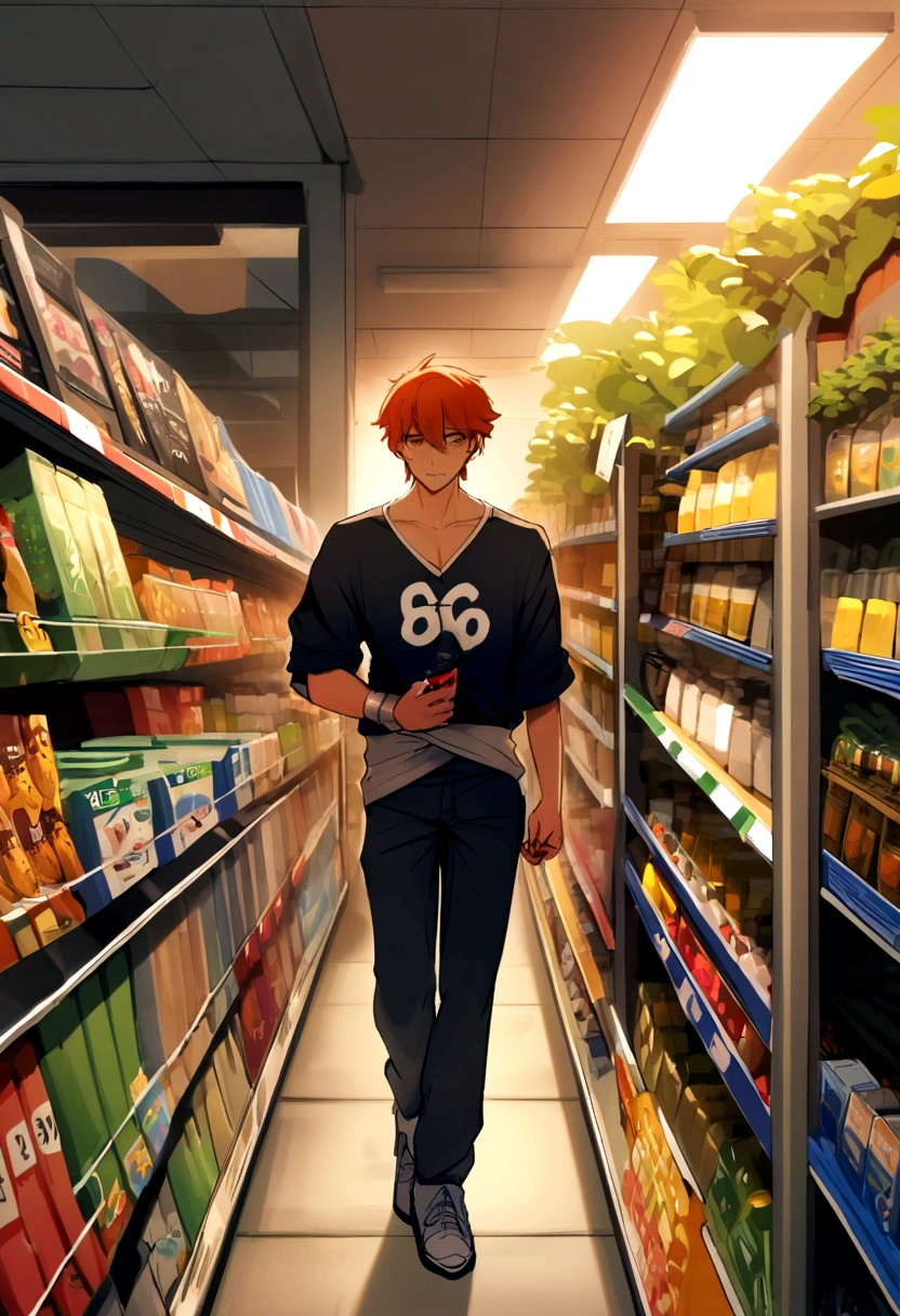 Homem negro,26anos, segurando um galo, behind a supermarket