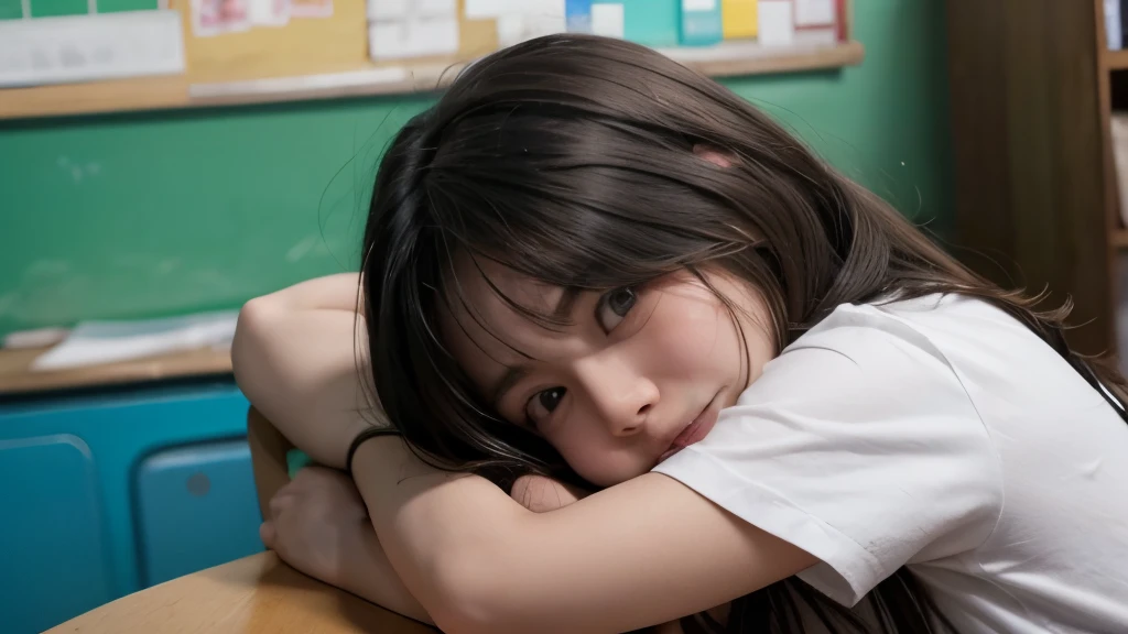 En una escuela un chico de cabello chino llora mientras abraza fuertemente a una chica de cabello lacio