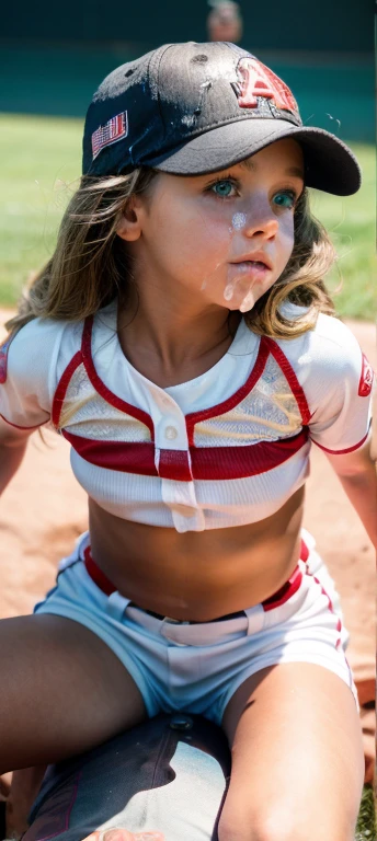 little 5 years old  kid girls cum, Kristina Pimenova , baseball uniform 