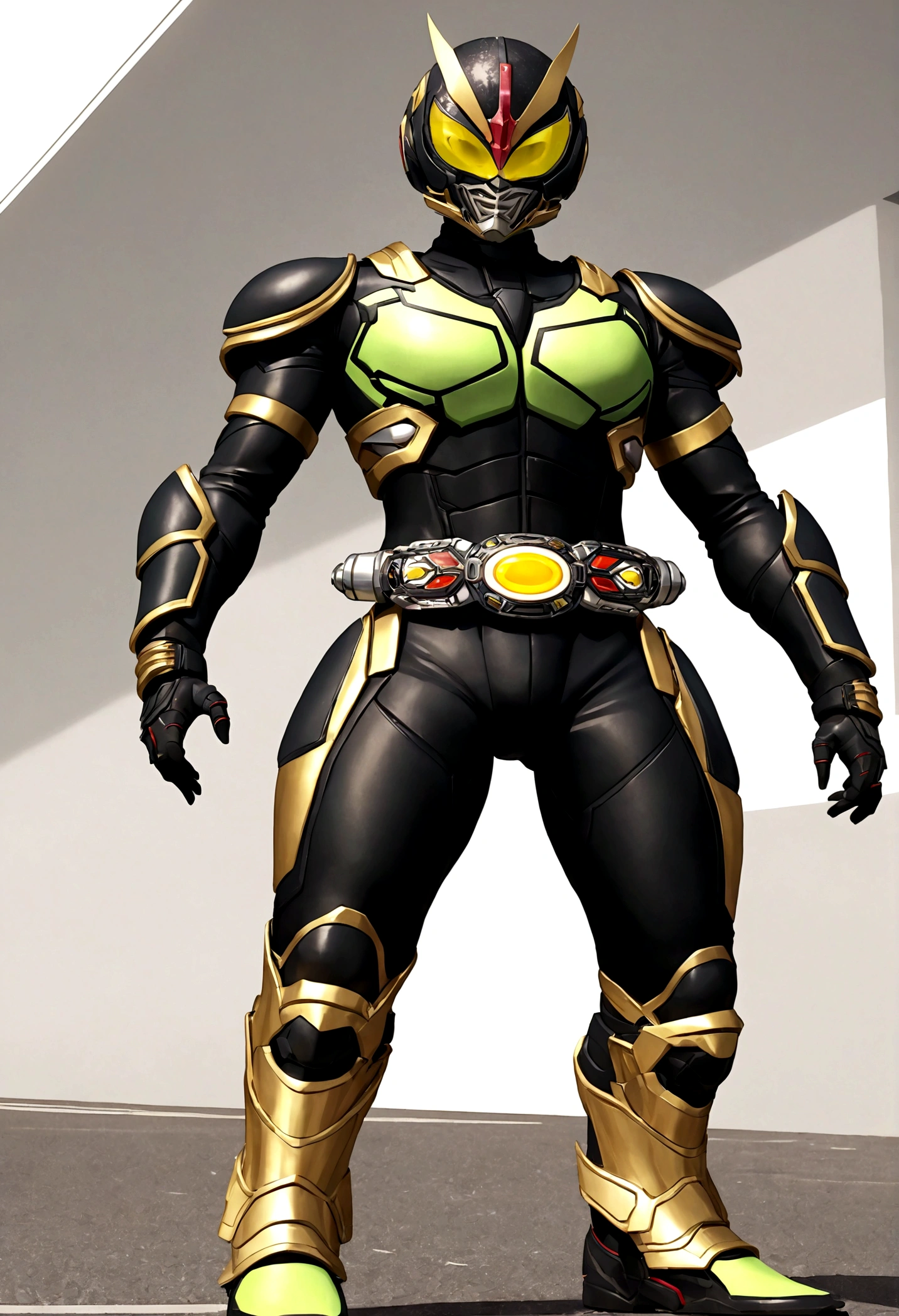 a futuristic armored cyborg, highly detailed, intricate armor design, hybrid of kamen rider kuuga and kamen rider zero-one, white background, dynamic pose, cinematic lighting, photorealistic, 8k, detailed mechanical parts, intricate machinery, advanced technology, sleek and angular armor, glowing energy effects, dynamic lighting, dramatic shadows, moody atmosphere