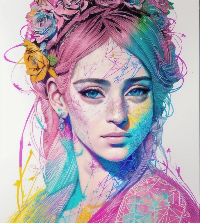 princesa guerrera fuerte, centrado, clave visual, Intrincado, muy detallado, impresionante belleza, lineal preciso, vibrante, Integral kinematics, Carne Griffiths, Conrado Roset, (the most beautiful portrait in the world:1.5)