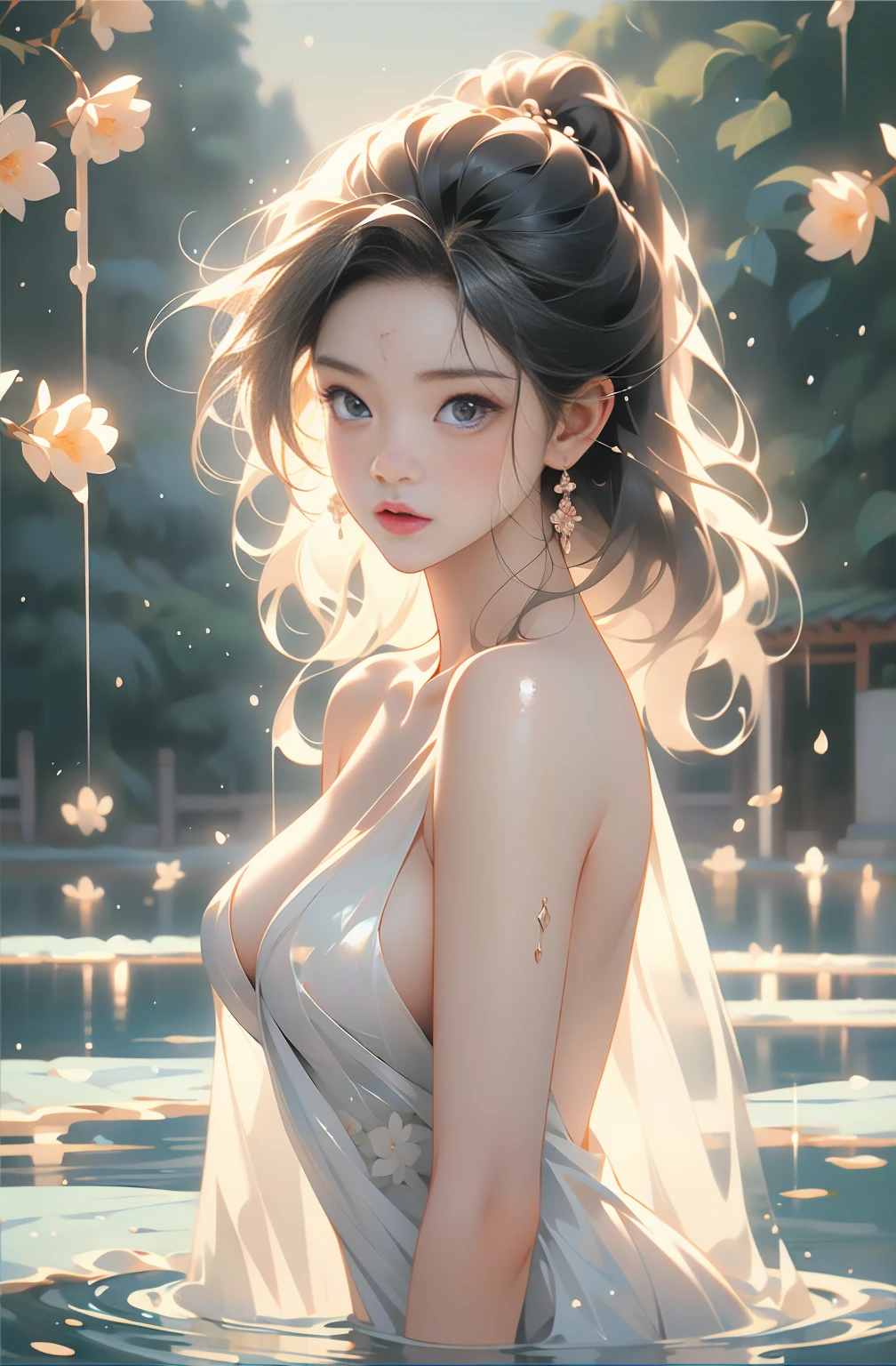 (best quality best,8ก,Huang Li,beautiful girl, (half body:1.2), (naked:1.5),(Village health officer),outdoor sports,white background,acrylic painting,((splash of color,ink splashes、splash of color)), photoTRUE,TRUE,photography,Masterpiece,best quality best,very detailed,moon,blooming flowers,water,of dice,Breasts too big to fit.,Japanese goddess, The skin will be wet and shiny..!!,, ร่างกายที่สมบูรณ์แบบสมTRUE, ไอดอลกราเวียร์ที่สมTRUE, The picture is too TRUEistic., Beautiful and detailed., Both body and face,Clear face, dynamic light, Maximum details, เนื้อหามีรายvery detailed,, ผิวTRUE, exquisite face, May trigger negative emotions)