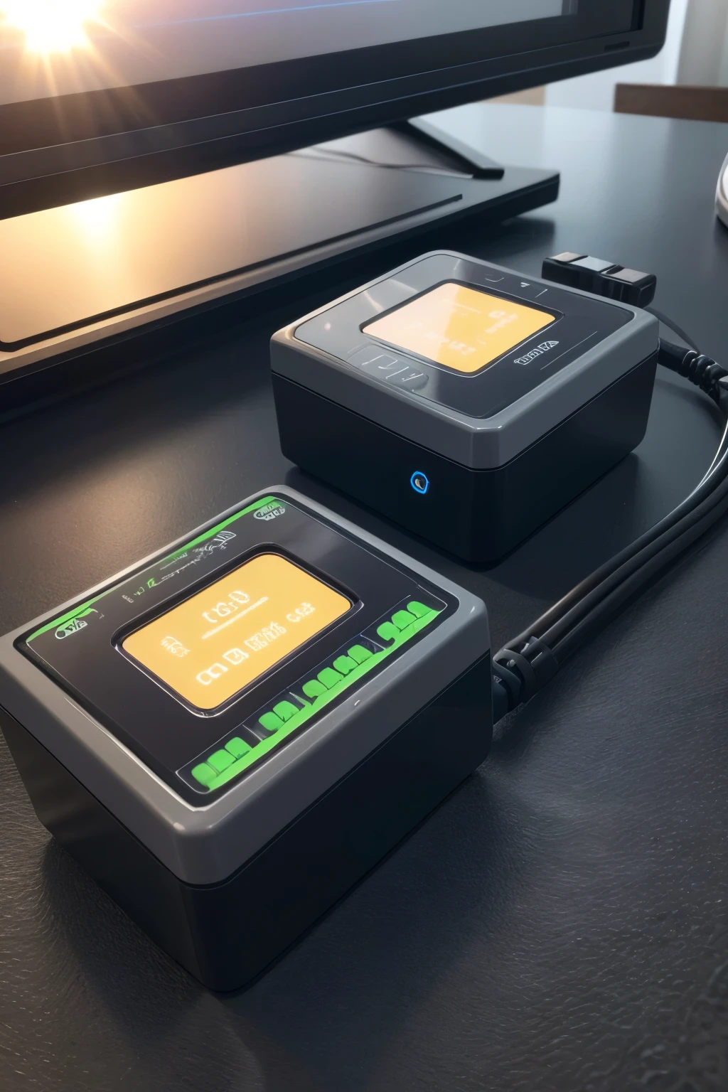 Compact and self-supporting devices, alimentados por energia solar, com sensores para identificar e classificar pilhas (alcalinas, rechargeable, etc.).