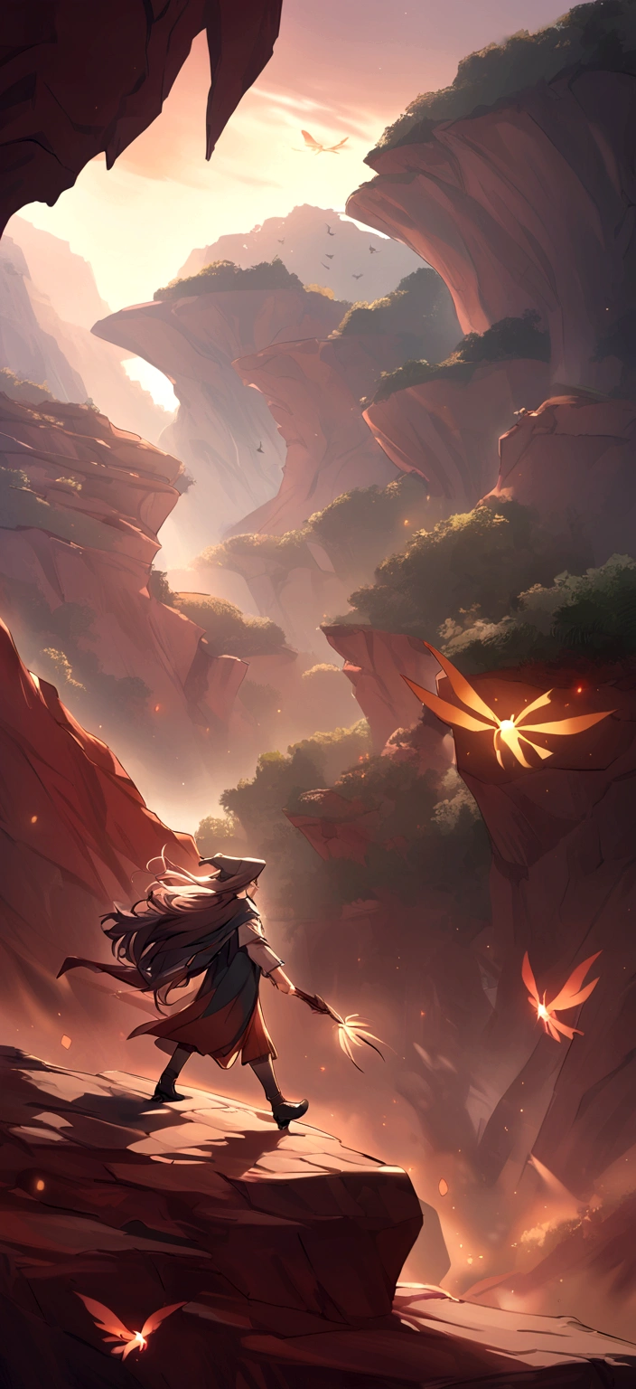 Red Cliff, wizard, Light, bright smile, fly, Play