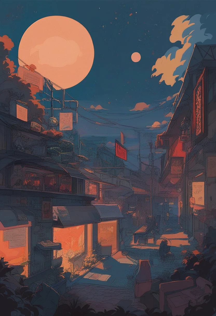 (masterpiece), (best quality), (best details), (Vision Overview), (stamp),(Illustration main color: Bright saturated red), (Secondary Color: lapis lazuli), A woman with an arrogant attitude driving a red cafe racer, very detailed chassis, Future Western Scenery, night (Many stars, moon), shadow (detailed, Strong contrast), The pulp color is very saturated