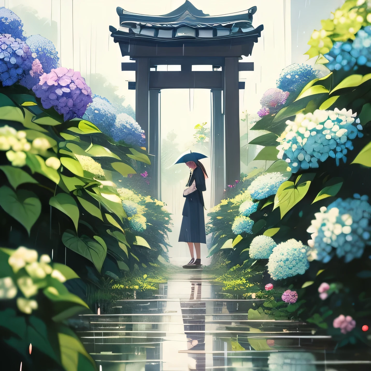 rainy season Hydrangea Message card images