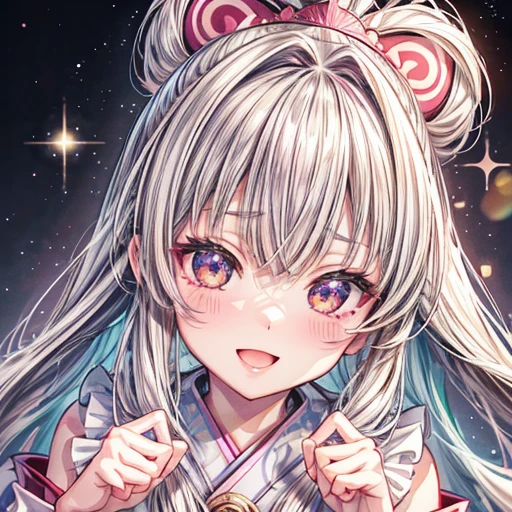 NSFW, 8k, High-level, absurd, masterpiece, best quality, primitive, very detailed CG, very detailed wallpaper, perfect lighting, Extremely detailed (((The personifying " Ryoko Hirosue " as a Little Girl))), MysticSight, Tyndall effect, Tyndall scattering, Studio gray background with (many Dazzling RainbowColor particles BokeH:1.28), (RoundlyButts, ThighGap), (Exposed:0.4), (Assfocus with looking ahead), BREAK (NOGIZAKA face variations) Extremely Detailed very KAWAII face variations, perfect ???????, Childish, captivating gaze, elaborate detailed Eyes with (sparkling highlights:1.28), long eyelashes、Glossy RED Lips with beautiful details, Coquettish tongue, Rosy cheeks, Radiant PearlSkin with clear transparency . { (Dynamic LifeLike expressions:1.4) | :d) }, (large eyes:-1) .