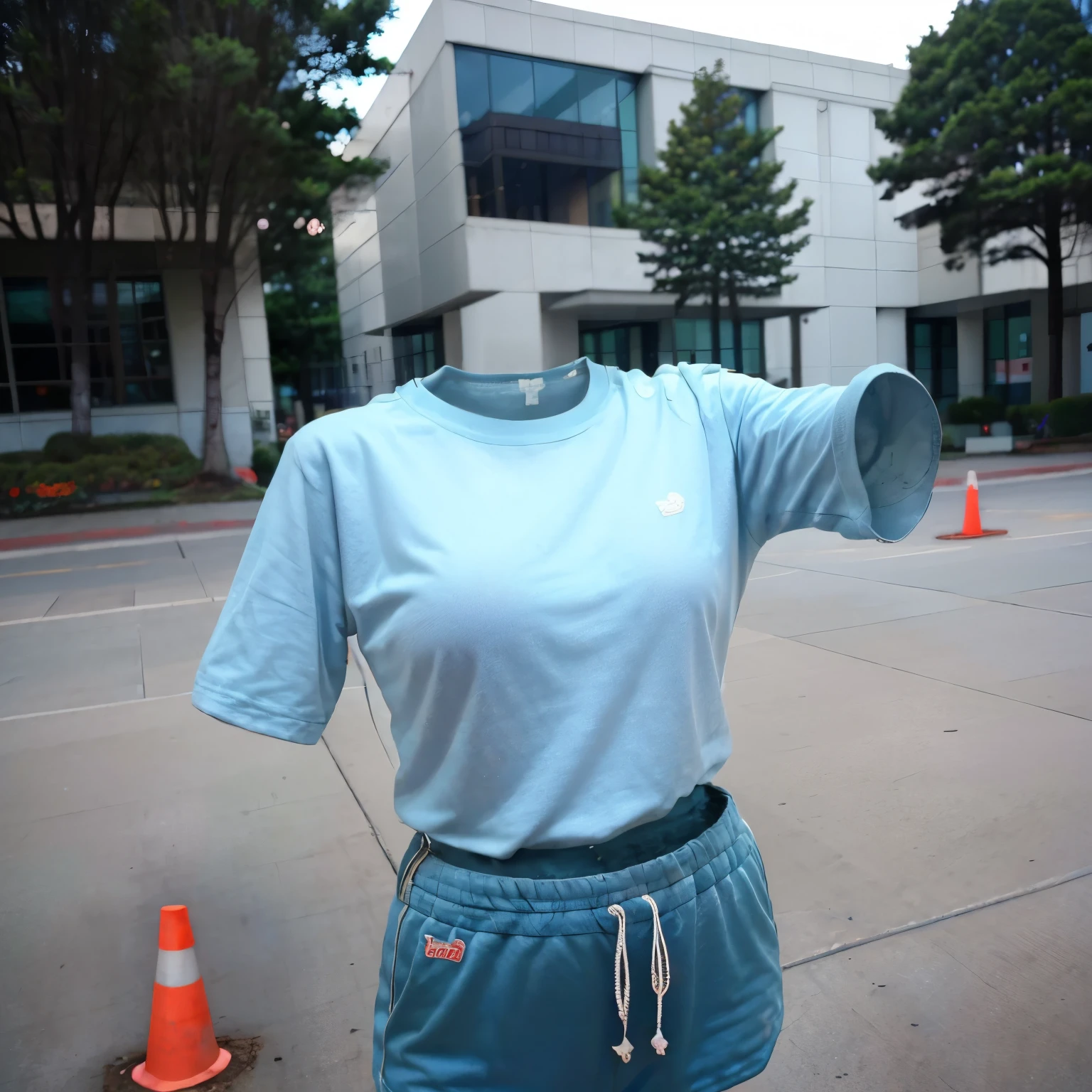 1girl, shirt, solo, gym uniform, realistic, white shirt, buruma, cute big breasts, (invisible, no human, headless, handless:1.5), (8k, RAW photo, best quality, masterpiece:1.2), (realistic, photo-realistic:1.37), photon mapping, radiosity, ((Hasselblad photography)), physically-based rendering