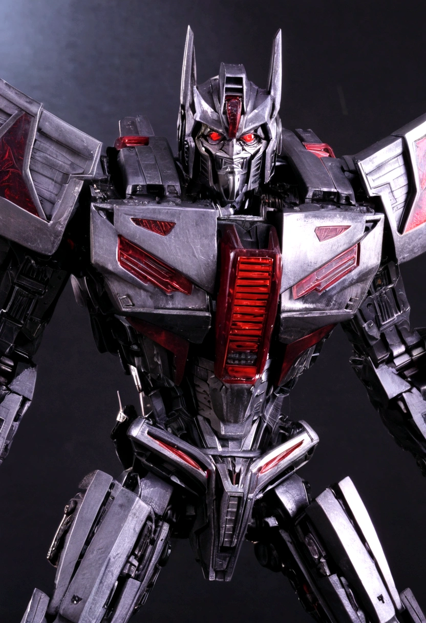 Transformers, red metal colour, as decepticons, Megatron, red eyes,