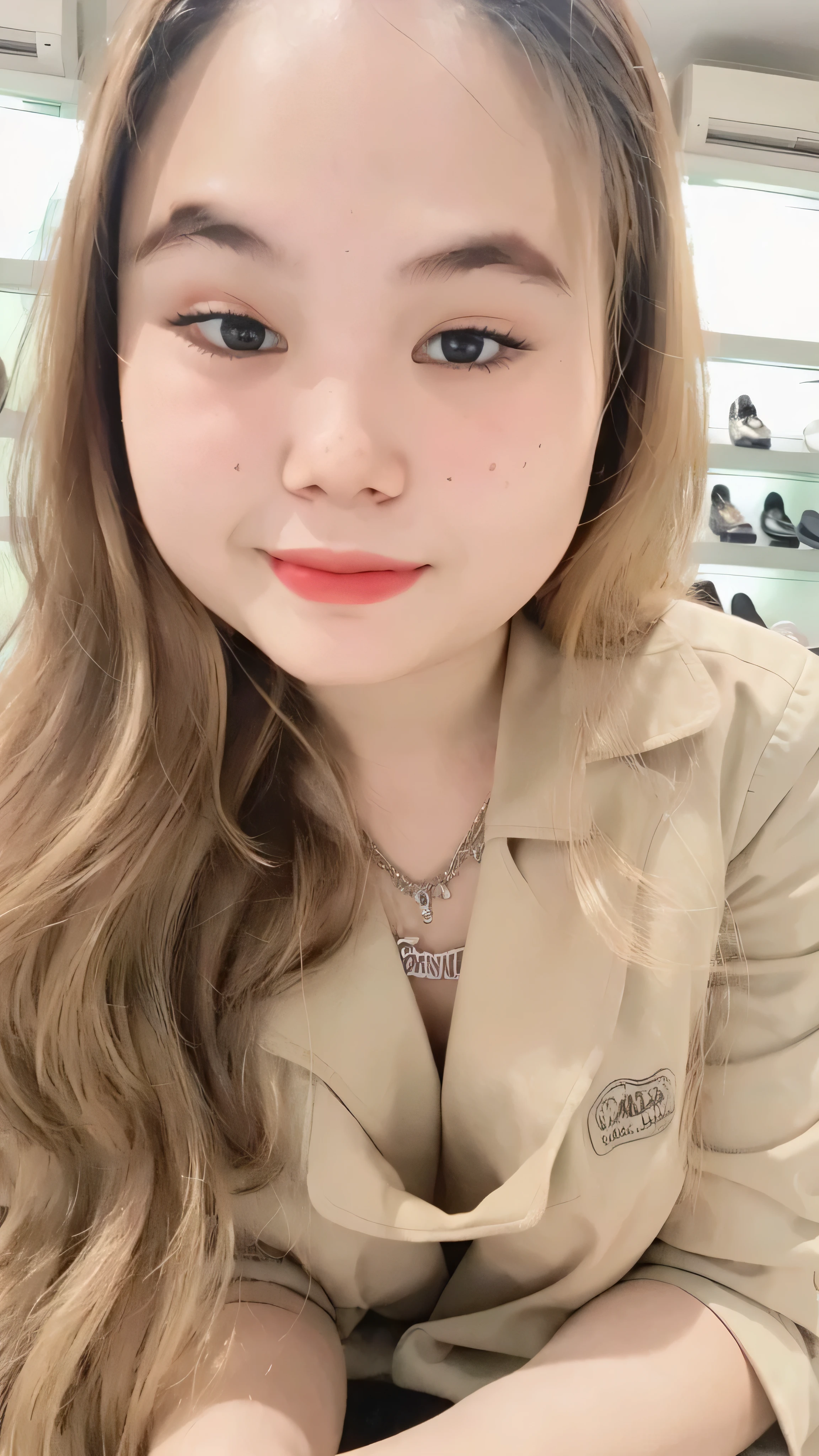 a cute girl with highly detailed eyes and face, realistic face, long brunette hair with bangs, smaller and flat chest, small waist, beautiful thighs, nude, whole body portrait, (best quality,4k,8k,highres,masterpiece:1.2),ultra-detailed,(realistic,photorealistic,photo-realistic:1.37), photography, cinematic lighting, warm colors, intricate details, dynamic pose