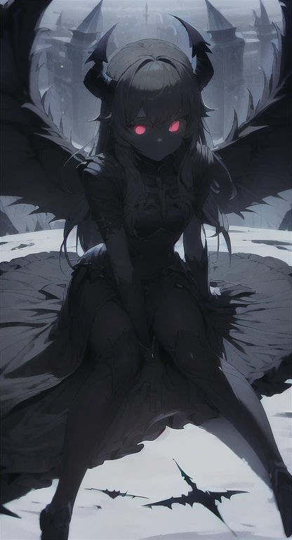 Hell fortress life, wings, evil fairy, evangelyne, darkness knight, armor, Forrest, glowing eyes, female creature,