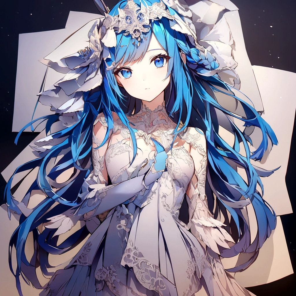 (((paper cutting style))), 1 girl, blue hair, long hair, portfolio, flag
Masterpiece、(Mandelbrot Shapes);1.9、(Three-dimensional paper cutting art, colorful):1.9