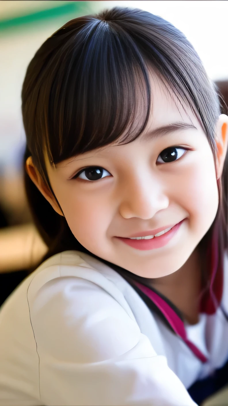 (((Super cute elementary school student)))、(((Detailed pussy)))、Smiling at the camera、Japanese