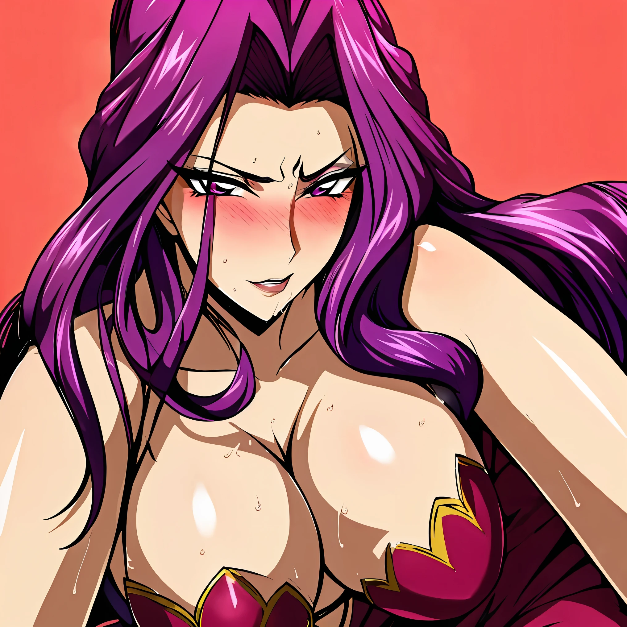 Cornelia_plum_Britannia, Huge breasts, Solo, masutepiece, Best Quality, Detailed face, Detailed eyes, hight resolution,((Drunken eyes,Cock Slut、red blush))finerly detailed face, long eyeslashes,Curvaceous,(perfect leg、perfect hand、Perfect whole body、Business suits、cleavage of the breast)