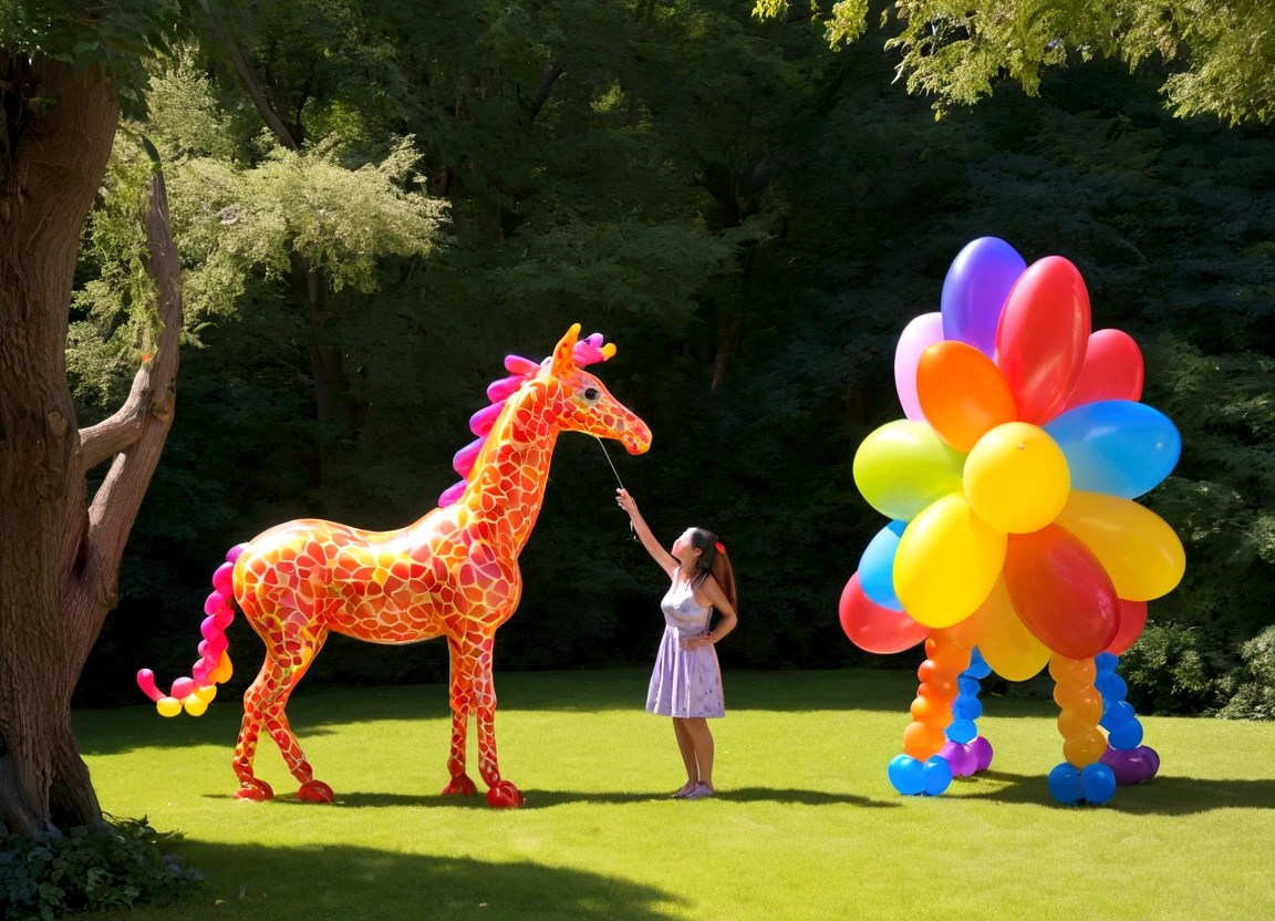 a zoo full of balloon animals, pretzel people wandering the trails, colorful and whimsical balloon animals, cute and playful balloon creatures, vibrant and imaginative balloon zoo, surreal and fantastical balloon animal exhibit, highly detailed and textured balloon animals, dynamic and lively balloon animal enclosures, (best quality,4k,8k,highres,masterpiece:1.2),ultra-detailed,(realistic,photorealistic,photo-realistic:1.37),3D render,hyperrealistic,vivid colors,soft lighting,magical,dreamlike,quirky,playful,imaginative
