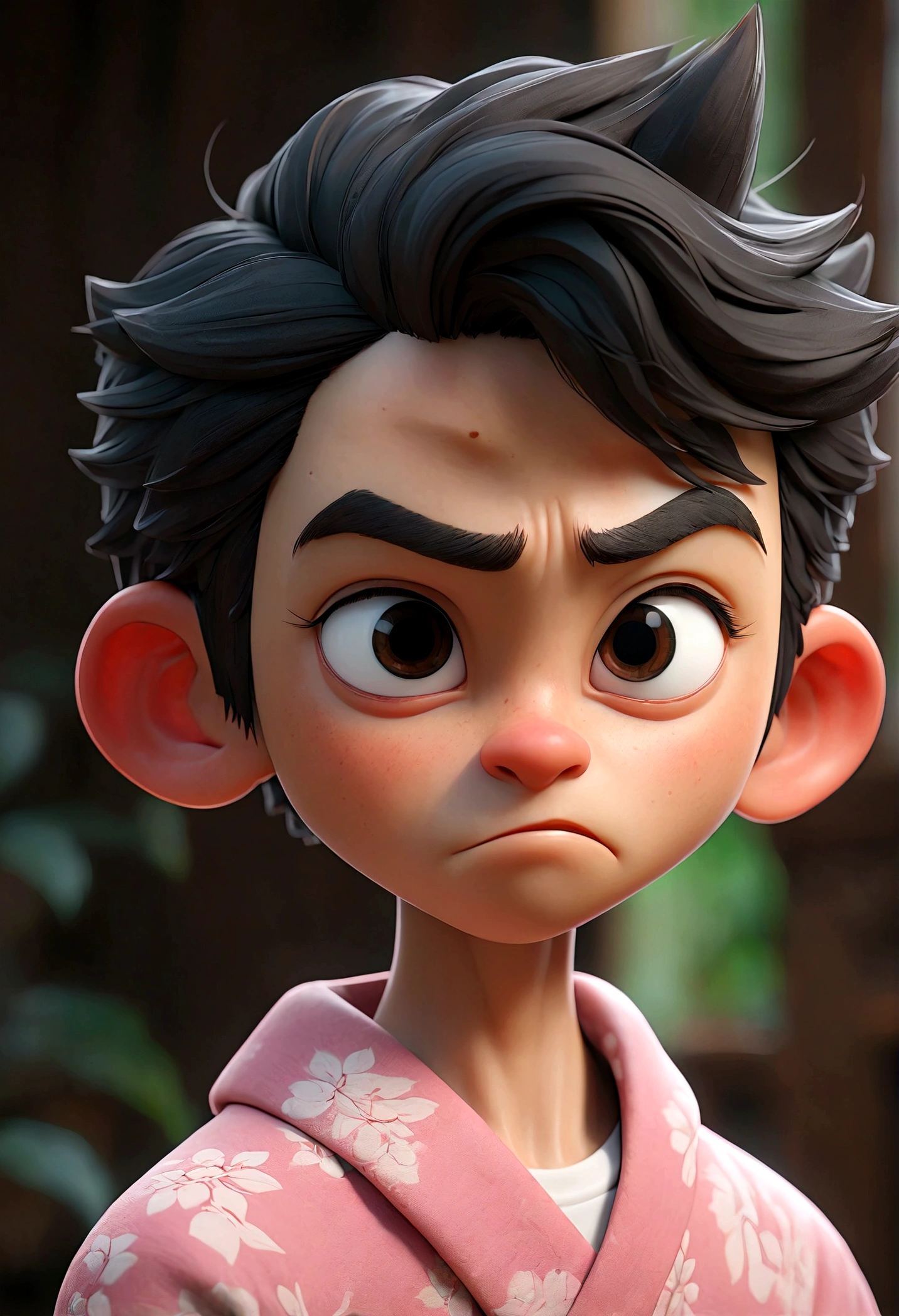 a cute japanese boy with short black medium hair, beard, wearing a pink shirt, (best quality,4k,8k,highres,masterpiece:1.2),ultra-detailed,(realistic,photorealistic,photo-realistic:1.37),detailed facial features,extremely detailed eyes and face,longeyelashes,realistic skin texture,natural lighting,warm color palette,intricate details,ambient occlusion,realistic fabric folds,soft shadows,3d render,studio lighting,digital painting