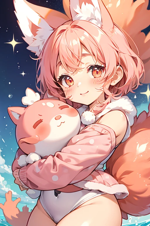 ChoHimetchi looks like a pink bear with large eyes and a yellow crown. SPARKLE; GLITTER