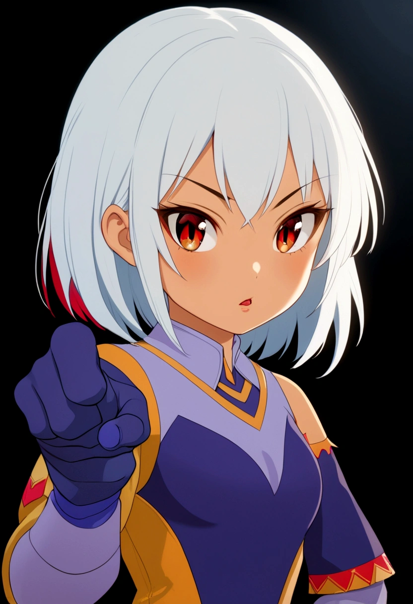 a tomboy girl with short white hair, red eyes, looking sexy and smart, strong anime character, beautiful detailed eyes, beautiful detailed lips, extremely detailed face and hair, 1girl, digital painting, intricate detail, cinematic lighting, dramatic shadows, vibrant colors, rich textures, masterpiece, best quality, 4k, 8k, highres, ultra-detailed, photorealistic, photo-realistic, HDR, UHD, studio lighting, ultra-fine painting, sharp focus, physically-based rendering, extreme detail description, professional, vivid colors, bokeh