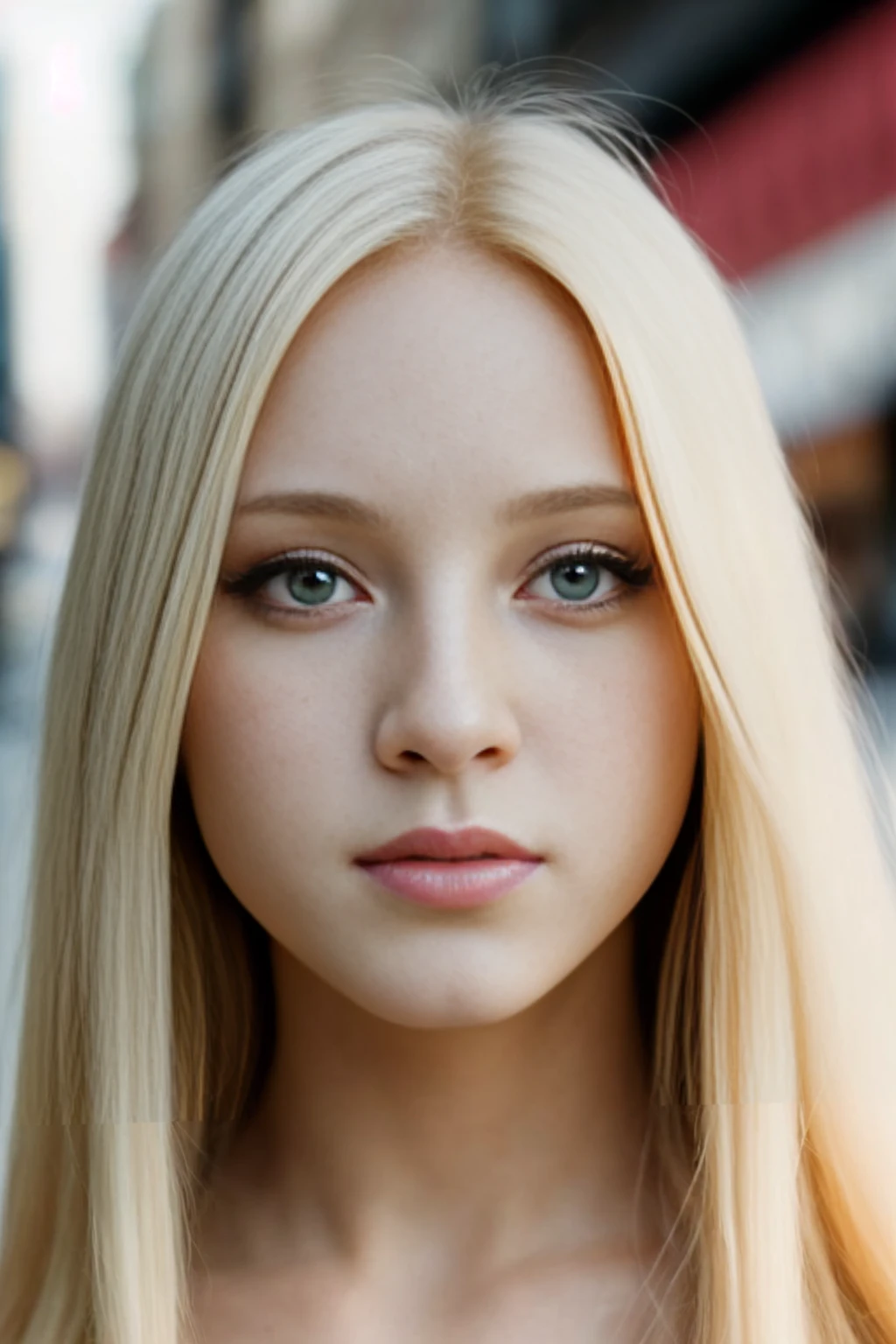 (Unzoom, panoramic view, editorial photograph of a 18 year old woman), (highly detailed face:1.9) (porcelain skin, light round eyes, Beautiful face, italian, long blond straight hair) (smile:0.2) (background new york street, she is walking on the street) POV, by lee jeffries, nikon d850, film stock photograph ,4 kodak portra 400 ,camera f1.6 lens ,rich colors ,hyper realistic ,lifelike texture, dramatic lighting , cinestill 800,