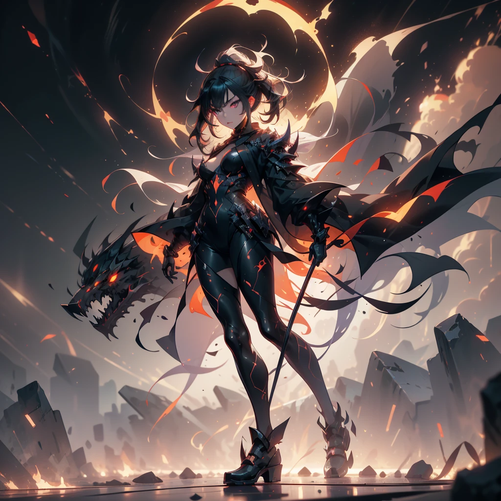 ((full body shot)) of a girl in revealing, dark red leather armor with demonic runes etched into the fabric, standing in a fiery, hellish landscape. She has long, flowing black hair and glowing red eyes, with sharp, bat-like wings and a devilish tail. Her skin is marked with arcane tattoos that glow faintly in the dim light. She holds a sinister, jagged blade that pulsates with dark energy. The atmosphere is {intense|sinister}, with flames and embers flickering around her. The ground beneath her is cracked and molten, reflecting the fiery glow and creating an infernal ambiance. Surrounding her are swirling, shadowy figures in shades of {red|black}, casting an eerie, hellish light. The background features towering, jagged rock formations and twisted, infernal architecture, hinting at a demonic stronghold. The scene is menacing and powerful, with her face showing a seductive yet dangerous expression, her eyes locked onto her next victim.

[Best quality], [Masterpiece], [Ultra-detailed], [4k], {intense|sinister} atmosphere, hellish landscape, {dynamic pose|seductive pose}, fiery illumination, {soft shadows|dramatic lighting}, {reflected light on molten ground:0.7}, {flickering flames:0.6}, {shadowy figures:0.5}, {infernal architecture:0.4}, {jagged rock formations:0.3}.

Magician with Electrical Powers
((full body shot)) of a girl in a sleek, futuristic robe with metallic accents, standing in a stormy, high-tech cityscape. She has short, spiky silver hair and glowing blue eyes, with electricity crackling around her. She holds an advanced staff made of metal and crystal, with arcs of lightning dancing along its surface. The atmosphere is {dynamic|electrifying}, with dark clouds and flashes of lightning illuminating the scene. The ground beneath her is metallic and reflective, covered in a thin layer of water that enhances the electric ambiance. Surrounding her are floating holograms and neon lights in shades of {blue|purple}, casting a vibrant, technological glow. The backgr