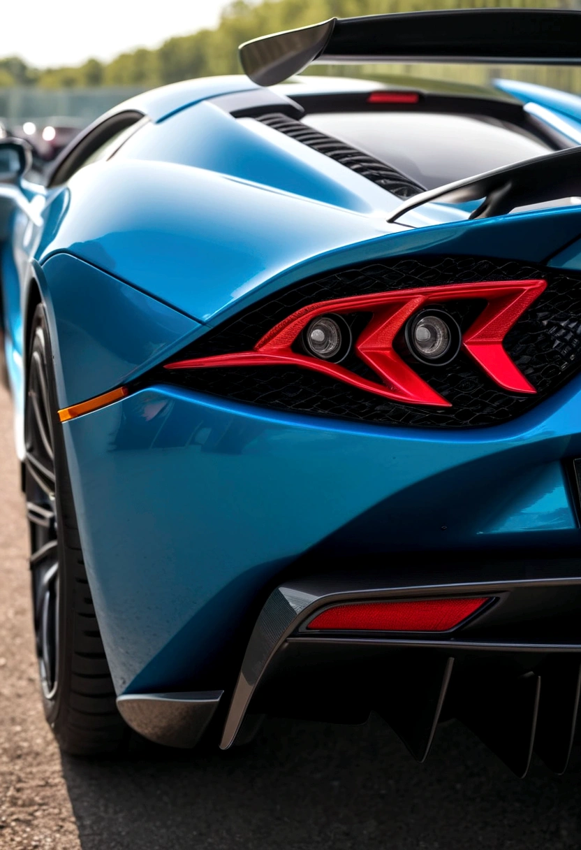 Rear view of a supercar