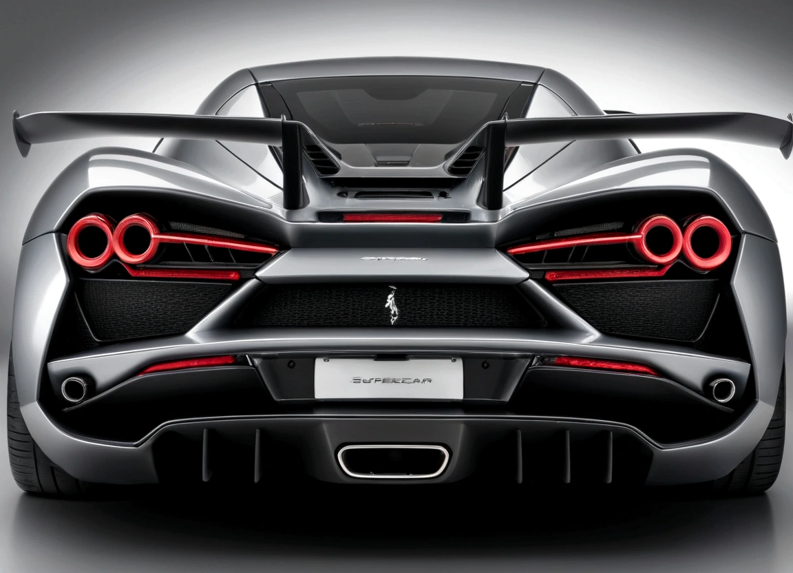 Rear view of a supercar