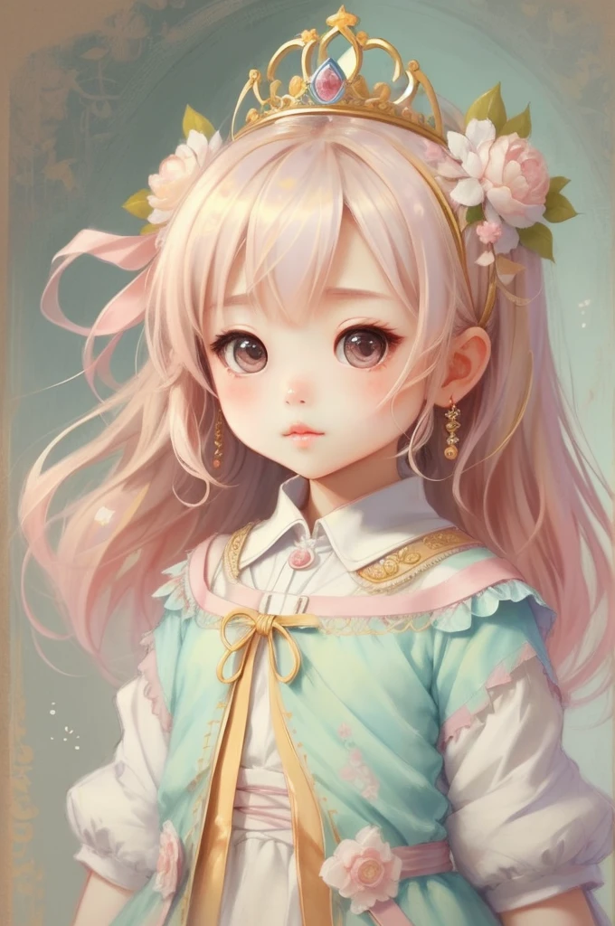 Chibi Princess, Jan 08k, rendering, beautiful, pastel colour, Authenticity, original, masterpiece, highest quality, highest quality, beautiful そして 美的,