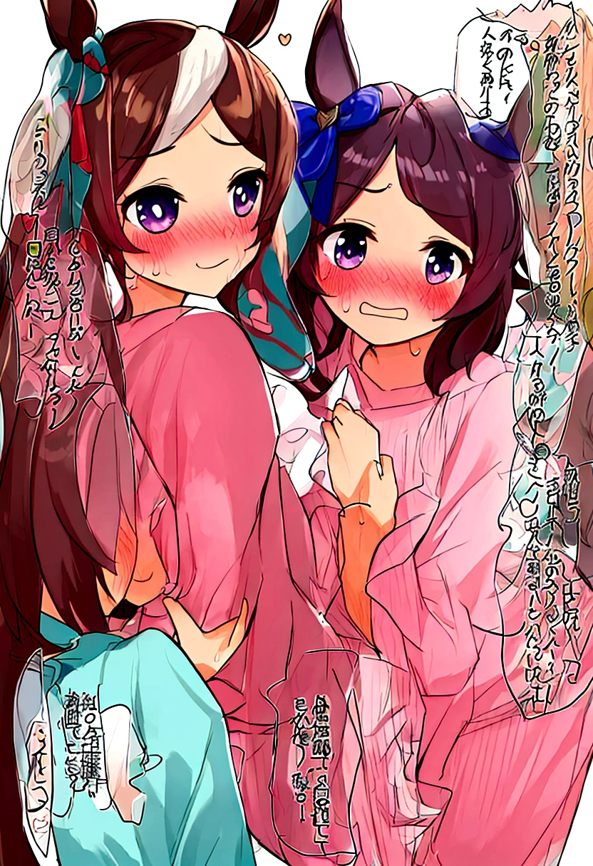 Mejiro perm、、naked、(blush:1.5)、Laugh shyly、pajamas、