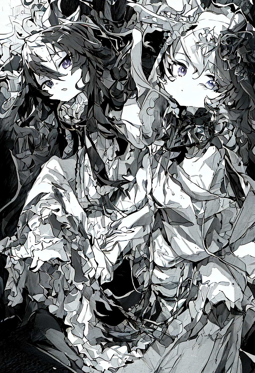 anime girl and boy with a cat in a dress and a backpack, thick Linear Art, clean Linear Art, bold Linear Art, thick black Linear Art, perfect Linear Art, line art!!, Linear Art, clean anime outlines, simple Linear Art, intense line art, variable Linear Art, line sketch!!, thick line art, line sketch, loose hair and long clothes