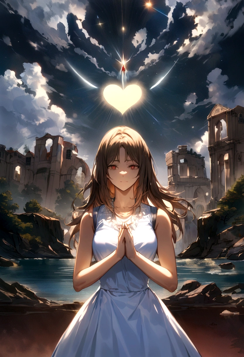 Bustling cities on alien planets A symbolic image of a heart held in a hand，With a gesture of serenity and confidence, Through the message of Philippians verse 4，Represents the idea of letting go of worries and finding inner peace:6-7. Isso pode vir acompanhado de elementos que envolvem a espiritualidade, Como uma vela acesa ou um fundo tranquilo，Conveys a feeling of peace and tranquility An image of a man or woman praying, with a calm expression on his face.

This image is associated with the title，Because it illustrates the theme of the video, It&#39;s like finding inner peace. Prayer is a way to connect with God and give our worries to Him. Quando oramos, we express our faith and trust in God, He gives us the peace we need to face anything.

The peaceful expression on the face of the person in the photo is important，Because it conveys the message that prayer is a source of peace and tranquility. Isso nos lembra，, Mesmo em dificuldade, Podemos encontrar paz em Deus.

Outras imagens que podem ser usadas incluem::

Fotos de paisagens naturais, Como uma montanha ou um oceano.
Uma foto de uma pessoa sorridente, with a sense of calm.
Photos of a family together, Representa a paz e tranquilidade com quem amamos.
The choice of the ideal image depends on the style and message of the video. No entanto, I believe a photo of a person praying is the best choice for a caption "O segredo de Paulo para a paz interior".., AR 16:9, 8K, HDR, Beksinski, show