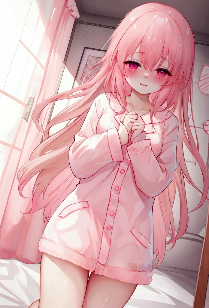 naked、(blush:1.5)、Laugh shyly、pajamas、